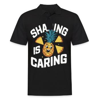 Ananas Fruit tropical hawaïen - Polo Homme - noir - Devant - Kai (181cm)