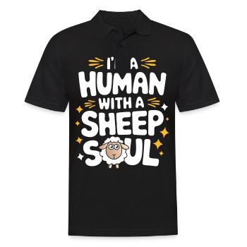 Sheep Sheep Farmer Lamb Farmer - Men's Polo Shirt - black - Front - Kai (181cm)