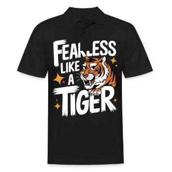 Tiger Tier Zoo Wildtier - Männer Poloshirt - Schwarz - Vorne - Kai (181cm)