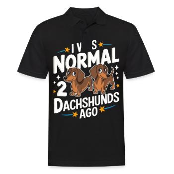 Dackel Hund - Männer Poloshirt - Schwarz - Vorne - Kai (181cm)