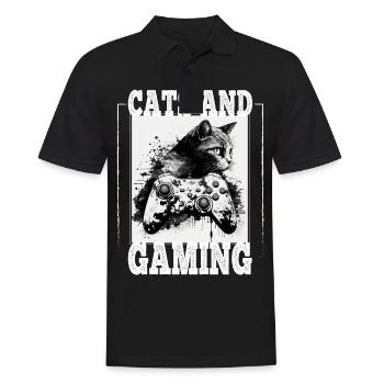 Cats and Gaming Cat Kitten Controller Gaming - Men's Polo Shirt - black - Front - Kai (181cm)