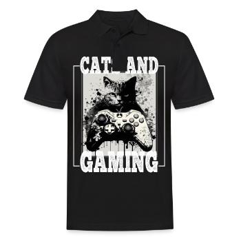 Cats and Gaming Cat Kitten Controller Gaming - Men's Polo Shirt - black - Front - Kai (181cm)
