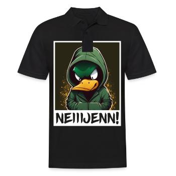 Ente Vogel Gans Morgenmuffel Sarkasmus Kollege - Männer Poloshirt - Schwarz - Vorne - Kai (181cm)