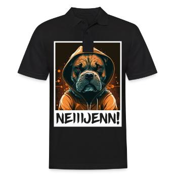Hund Bulldogge Morgenmuffel Sarkasmus Kollege - Männer Poloshirt - Schwarz - Vorne - Kai (181cm)