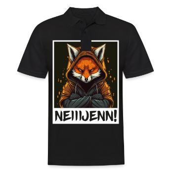Fuchs Hoodie Morgenmuffel Sarkasmus Kollege - Männer Poloshirt - Schwarz - Vorne - Kai (181cm)
