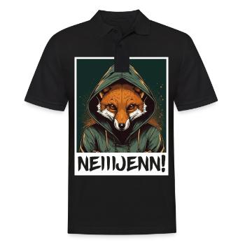 Fuchs Hoodie Morgenmuffel Sarkasmus Kollege - Männer Poloshirt - Schwarz - Vorne - Kai (181cm)
