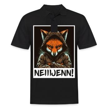 Fuchs Hoodie Morgenmuffel Sarkasmus Kollege - Männer Poloshirt - Schwarz - Vorne - Kai (181cm)