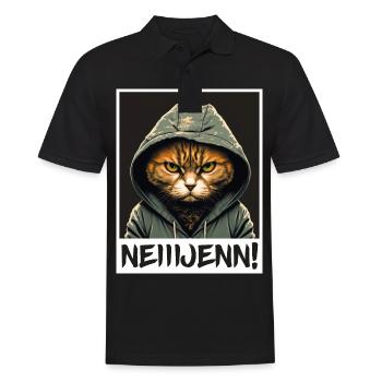 Nein! Katze Büro Morgenmuffel Sarkasmus Kollege - Männer Poloshirt - Schwarz - Vorne - Kai (181cm)