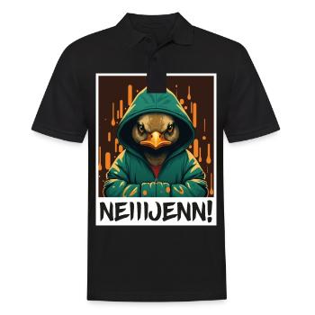 Nein! Ente Vogel Morgenmuffel Sarkasmus Kollege - Männer Poloshirt - Schwarz - Vorne - Kai (181cm)