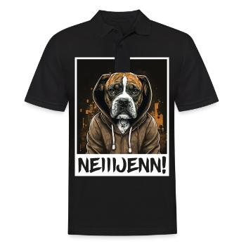 Nein! Hund Bulldogge Morgenmuffel Büro Kollege - Männer Poloshirt - Schwarz - Vorne - Kai (181cm)