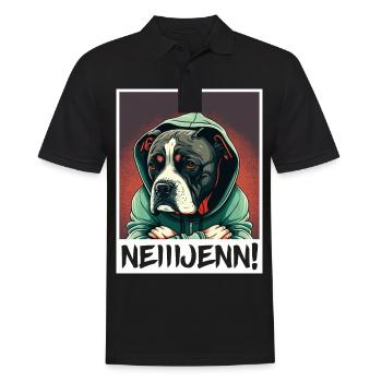Nein! Hund Bulldogge Morgenmuffel Büro Kollege - Männer Poloshirt - Schwarz - Vorne - Kai (181cm)