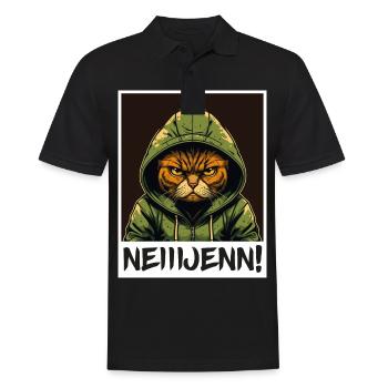 Nein! Katze Büro Morgenmuffel Sarkasmus Kollege - Männer Poloshirt - Schwarz - Vorne - Kai (181cm)