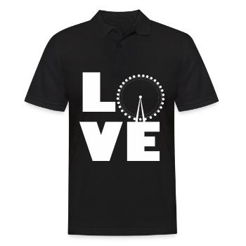 Ferris Wheel Amusement Park Love Carousel Fair - Men's Polo Shirt - black - Front - Kai (181cm)