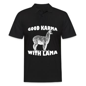 lama - Men's Polo Shirt - black - Front - Kai (181cm)