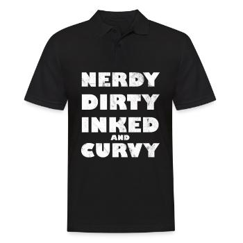 Nerdy Sale Encré Et Curvy - Polo Homme - noir - Devant - Kai (181cm)