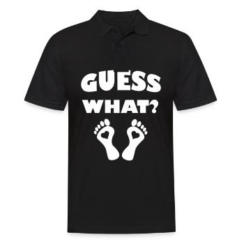 Guess What Pregnancy Announcement For Women Mom - Men's Polo Shirt - black - Front - Kai (181cm)