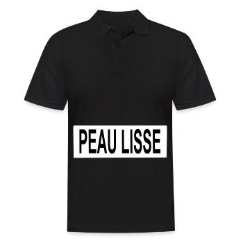 Glatte Haut - Schrift - Männer Poloshirt - Schwarz - Vorne - Kai (181cm)