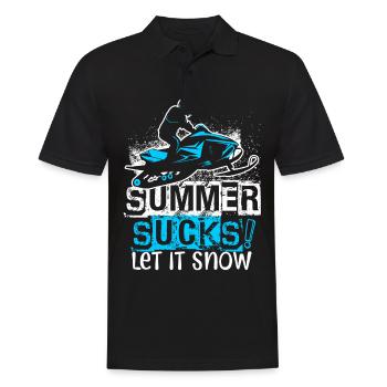 Sommer ist zum Kotzen Schneemobil Winter Geschenk - Männer Poloshirt - Schwarz - Vorne - Kai (181cm)