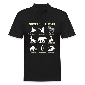 Tiere der Welt Lustige Tiernamen Geschenk Humor - Männer Poloshirt - Schwarz - Vorne - Kai (181cm)