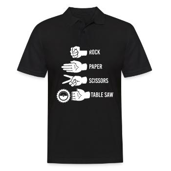 Scissors stone paper saw joiner carpenter - Men's Polo Shirt - black - Front - Kai (181cm)