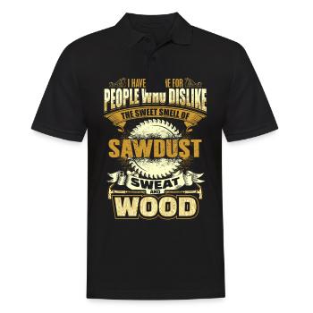 Cadeau de menuisier menuisier bois sciure de bois - Polo Homme - noir - Devant - Kai (181cm)