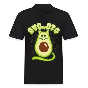 Avocato Avocado Katze Kätzchen Guacamole Geschenk - Männer Poloshirt - Schwarz - Vorne - Kai (181cm)
