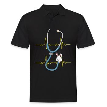 Stéthoscope Infirmière Docteur Docteure MFA Pâques - Polo Homme - noir - Devant - Kai (181cm)