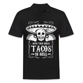 Taco Mexiko Schädel Totenkopf Spruch Geschenk - Männer Poloshirt - Schwarz - Vorne - Kai (181cm)