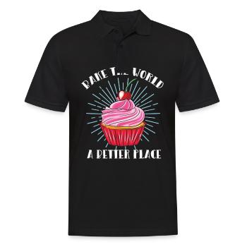 Cake Dealer Cupcake Muffin Tart Gift - Men's Polo Shirt - black - Front - Kai (181cm)