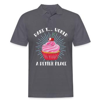 Cake Dealer Cupcake Muffin Törtchen Geschenk - Männer Poloshirt - Anthrazit - Vorne - Nico (186cm)