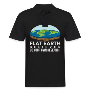 Flat Earth Believer - Flache Erde Geschenk T-Shirt - Männer Poloshirt - Schwarz - Vorne - Kai (181cm)