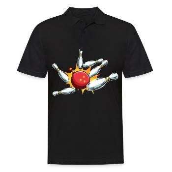 Bowling Bowler Quilles Bowler Cadeau Rétro - Polo Homme - noir - Devant - Kai (181cm)