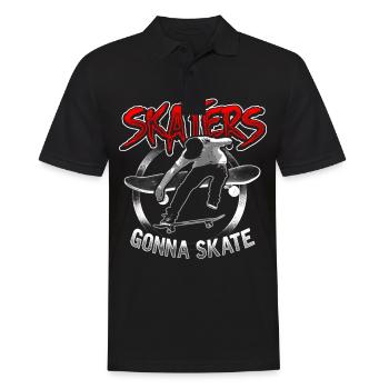 Skater Skateboard skaten SK8 Geschenk Ollie - Männer Poloshirt - Schwarz - Vorne - Kai (181cm)
