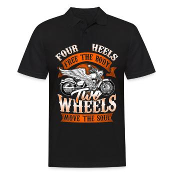 Biker Biker Motorcycle Biker Freedom - Men's Polo Shirt - black - Front - Kai (181cm)