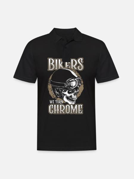 Biker Biker Moto Biker Chrome - Polo Homme - noir