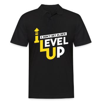 Gamer Gaming Videospiel Videogame Level Up - Männer Poloshirt - Schwarz - Vorne - Kai (181cm)