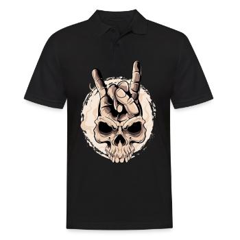 Crâne de doigt de rocker rocker métal lourd - Polo Homme - noir - Devant - Kai (181cm)