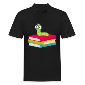 Lire des livres Bookworm Bookworm lecteurs - Polo Homme - noir - Devant - Kai (181cm)