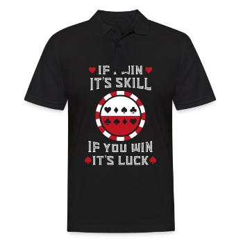 Poker pokern Kartenspiel Pokerface Chip Pokerchip - Männer Poloshirt - Schwarz - Vorne - Kai (181cm)