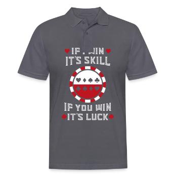 Poker pokern Kartenspiel Pokerface Chip Pokerchip - Männer Poloshirt - Anthrazit - Vorne - Nico (186cm)