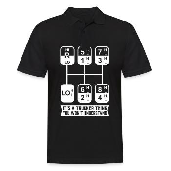 Trucker Fernfahrer LKW Lastwagenfahrer Brummi - Männer Poloshirt - Schwarz - Vorne - Kai (181cm)
