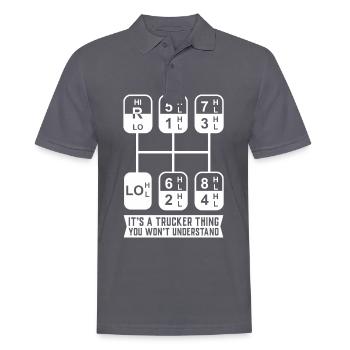 Trucker Fernfahrer LKW Lastwagenfahrer Brummi - Männer Poloshirt - Anthrazit - Vorne - Nico (186cm)