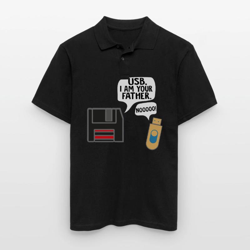 Programmer computer scientist Nerd father Floppy USB Men's Polo Shirt