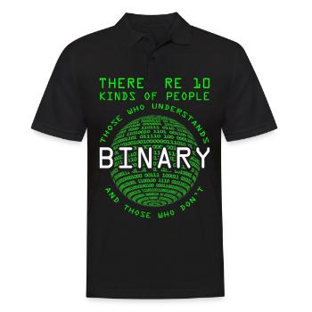 Programmierer Coder Informatiker Nerd Geek Binär - Männer Poloshirt - Schwarz - Vorne - Kai (181cm)