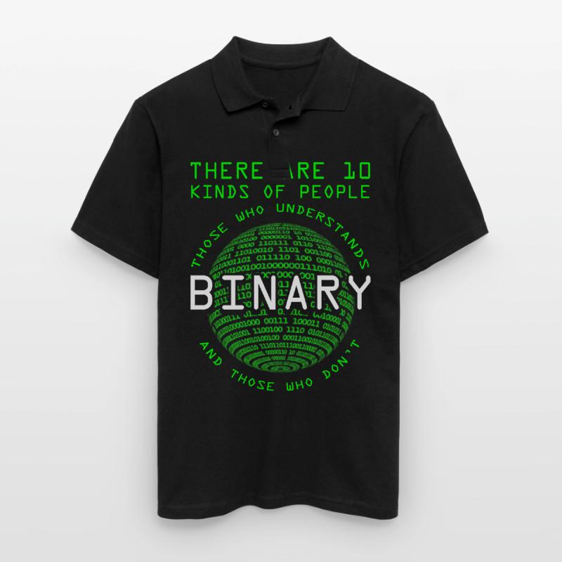 Programmer Coder Computer scientist Nerd Geek Binary Men's Polo Shirt