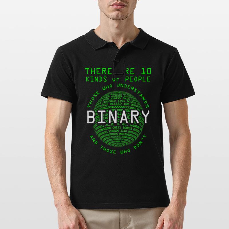 Programmer Coder Computer scientist Nerd Geek Binary Men's Polo Shirt