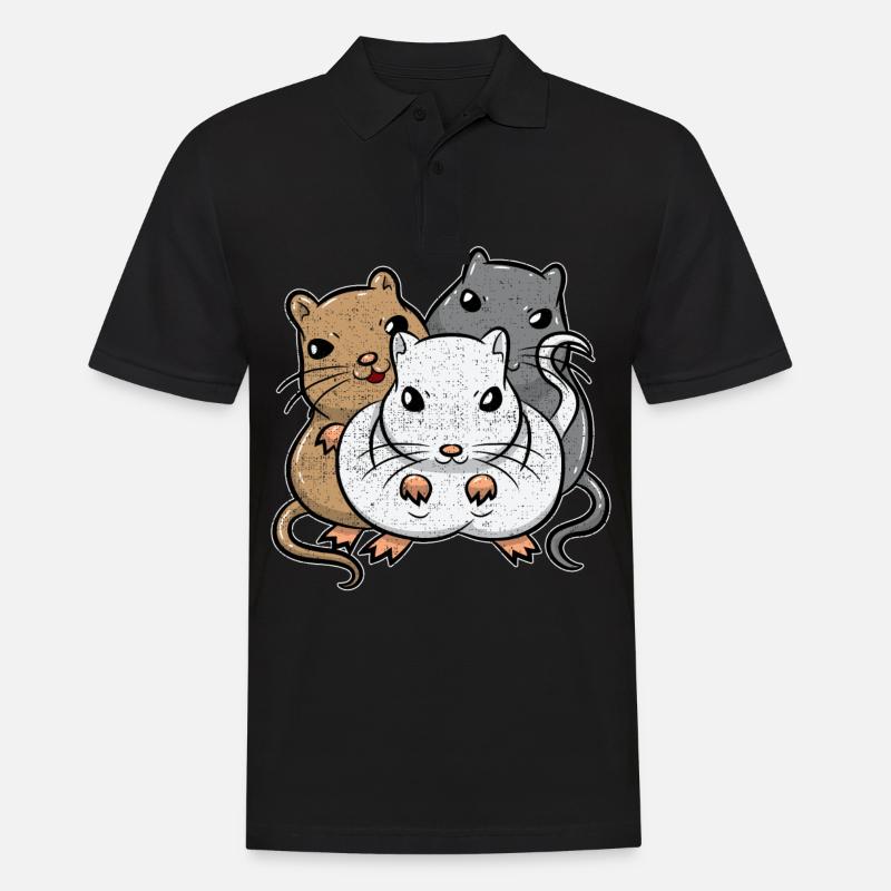 Gerbil Gerbils Gerbil Rodent - Men's Polo Shirt - black