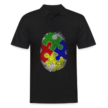 Autist Autisten Autismus Asperger Fingerabdruck - Männer Poloshirt - Schwarz - Vorne - Kai (181cm)