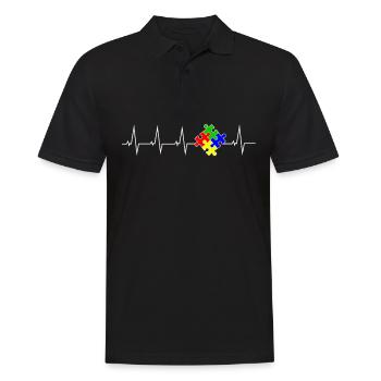 Autist Autisten Autismus Asperger Herzschlag - Männer Poloshirt - Schwarz - Vorne - Kai (181cm)