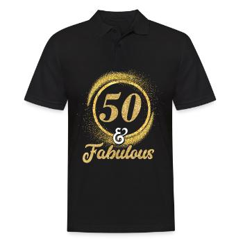 50th birthday 50 years fabulous Happy Birthday - Men's Polo Shirt - black - Front - Kai (181cm)